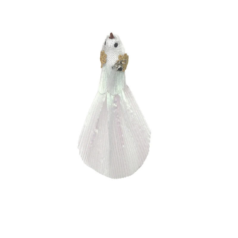  تصویر دوم اسباب بازی پرنده فنری گربه Cat Feather Toy رنگ سفید 