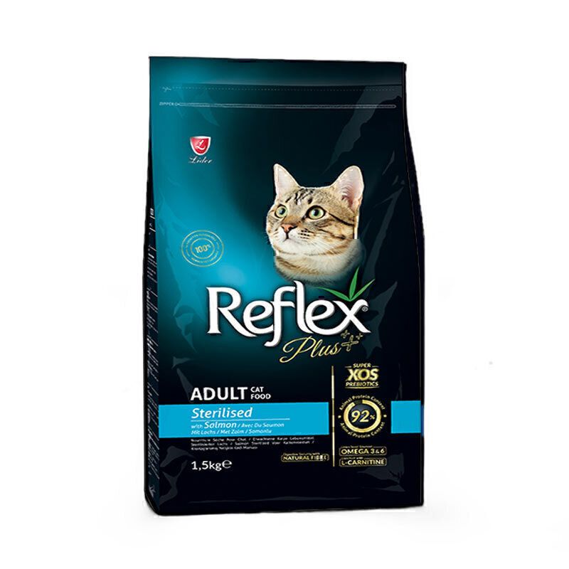 تصویر غذای خشک گربه عقیم شده (استرلایزد) با طعم ماهی سالمون رفلکس پلاس Reflex Plus Sterilised with Salmon وزن 1.5 کیلوگر
