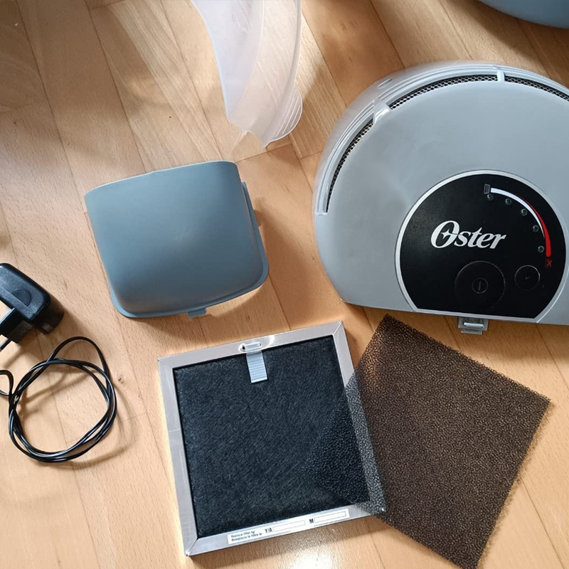  عکس قطعات ظرف خاک مسقف تهویه دار استر Oster Bionaire Odor Removing Litter Box 