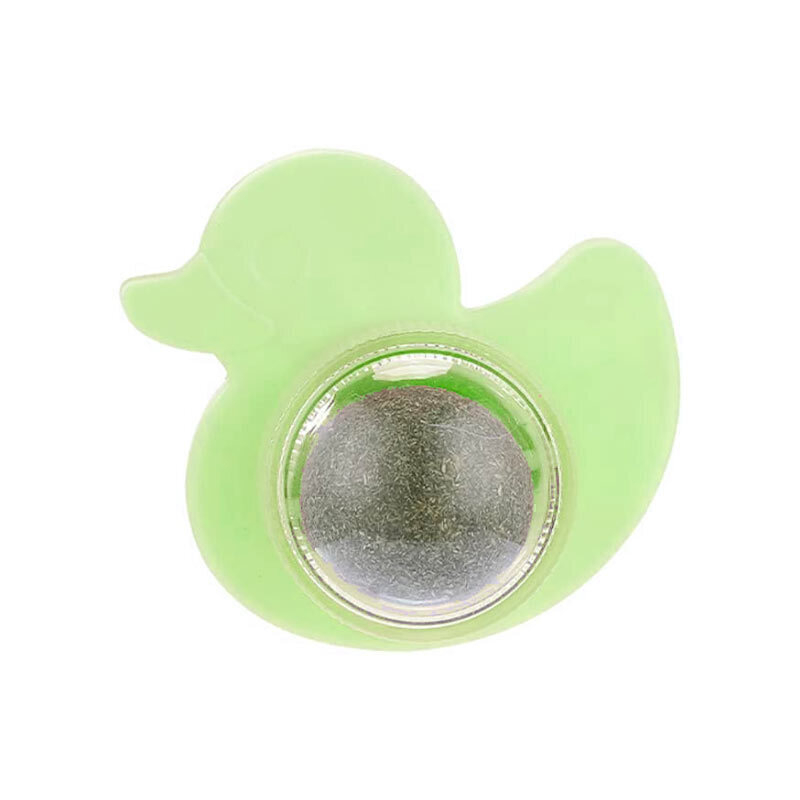  تصویر آبنبات تشویقی طرح دار گربه با طعم کت نیپ Cat Mint Toy Ball وزن 100 گرم طرح اردک سبز 