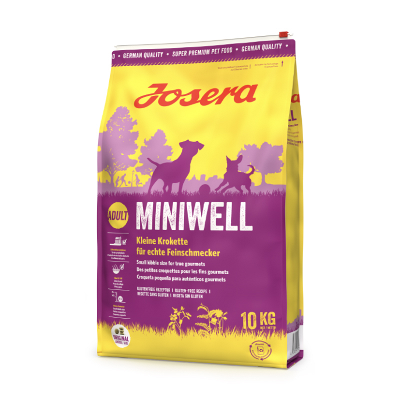 تصویر 1 غذای خشک سگ جوسرا Josera Miniwell وزن 10 کیلوگرم از نمای رو به رو 