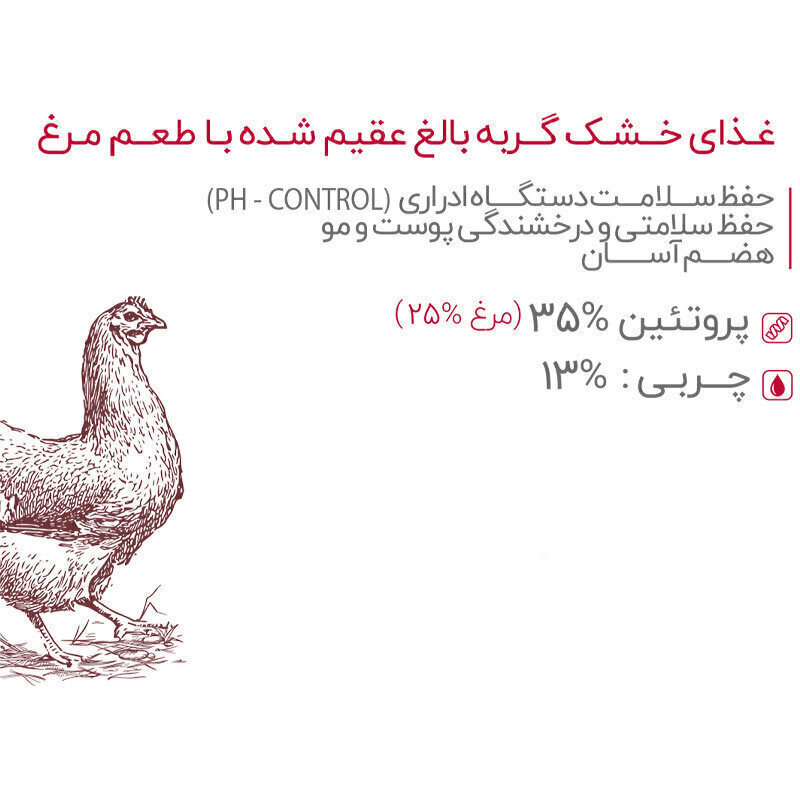  تصویر 2 غذای خشک گربه بابین عقیم شده Babin Sterilised Adult Chicken وزن 2 کیلوگرم 