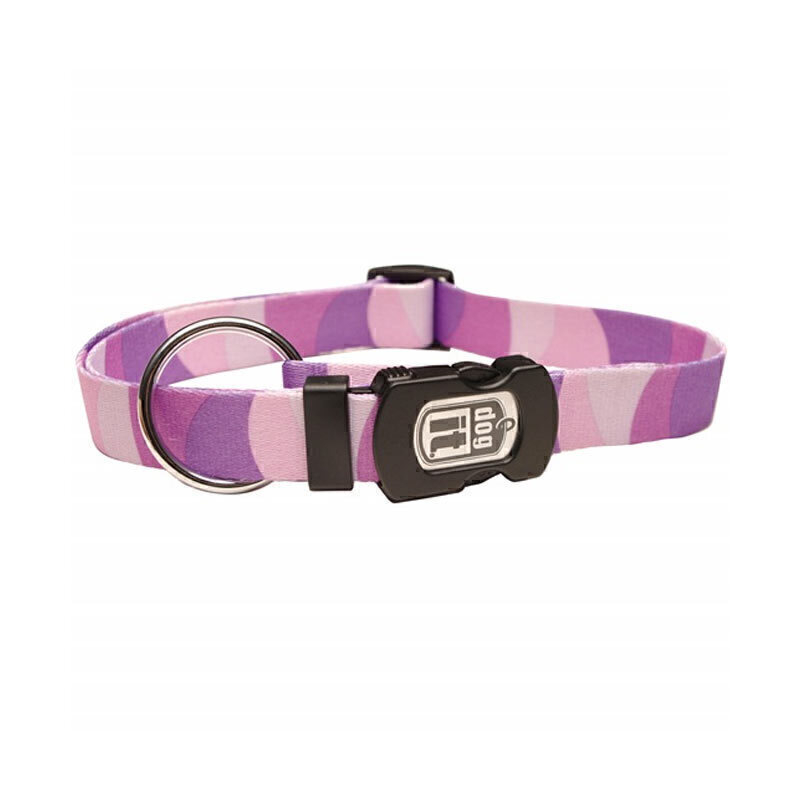  عکس قلاده گردنی بدون لید سگ هاگن Hagen Dogit NeckCollar Without Leash سایز L طرح راه راه بنفش 