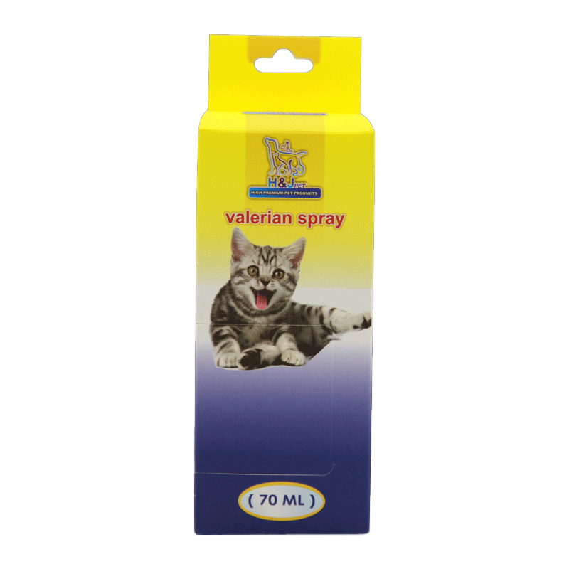  تصویر بسته بندی اسپری آرامبخش گربه اچ اند جی پت مدل Valerian Spray حجم 70 میلی لیتر 