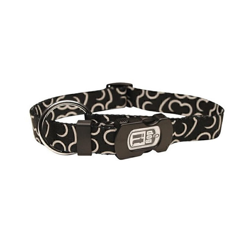  عکس قلاده گردنی بدون لید حیوانات هاگن Hagen Dogit NeckCollar Without Leash سایز S زمینه مشکی و استخوان سفید 
