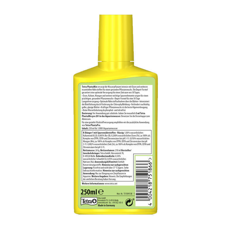  عکس قوطی محلول تقویت کننده گیاهان تترا Tetra Plantamin حجم 100 میلی لیتر از پشت 