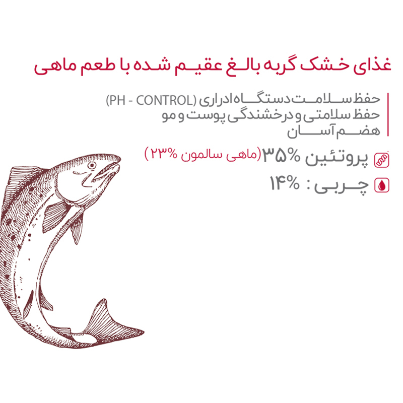 غذای خشک گربه بابین عقیم شده Babin Sterilised Adult Salmon وزن 2 کیلوگرم
