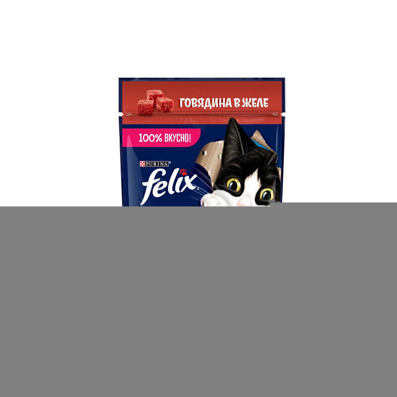  تصویر پوچ گربه فلیکس با طعم گوشت گاو در ژله Felix Beef in Jelly وزن 75 گرم 