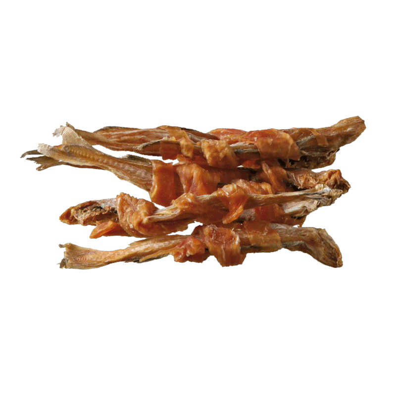  تصویر محتویات تشویقی سگ تریکسی با طعم مرغ و ماهی Trixie Fish Chicken Wraps وزن 100 گرم 