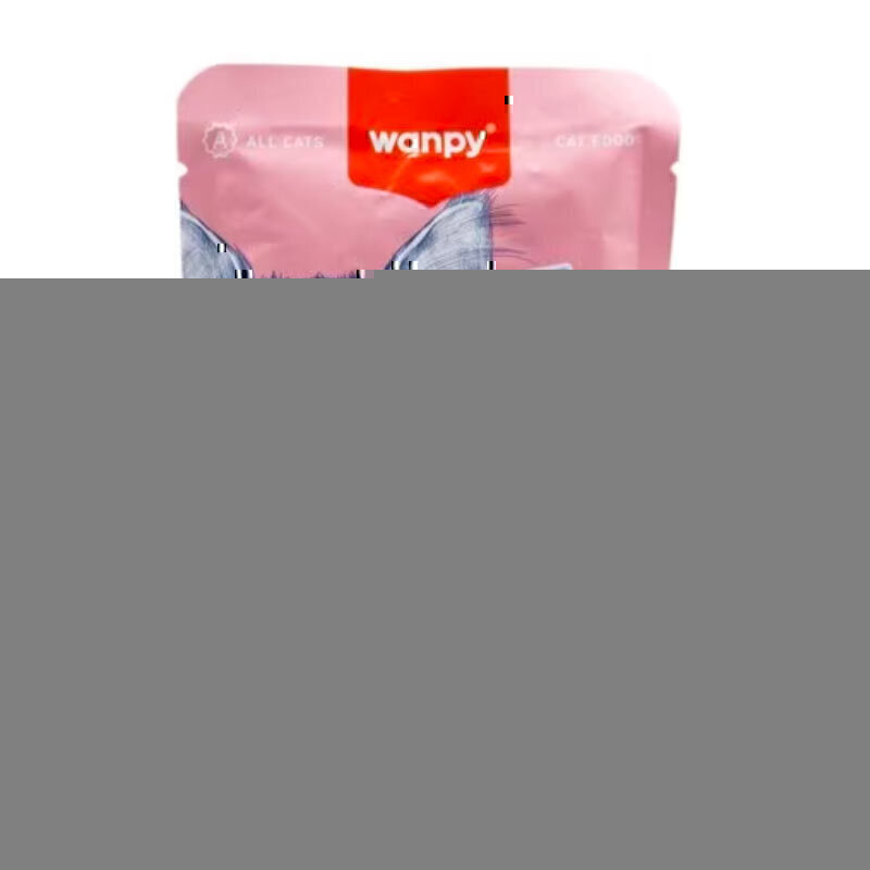  تصویر پوچ گربه سوپر پریمیوم ونپی با طعم مرغ و میگو Wanpy Super Premium Chicken & Shrimp وزن 85 گرم از نمای رو یه رو 